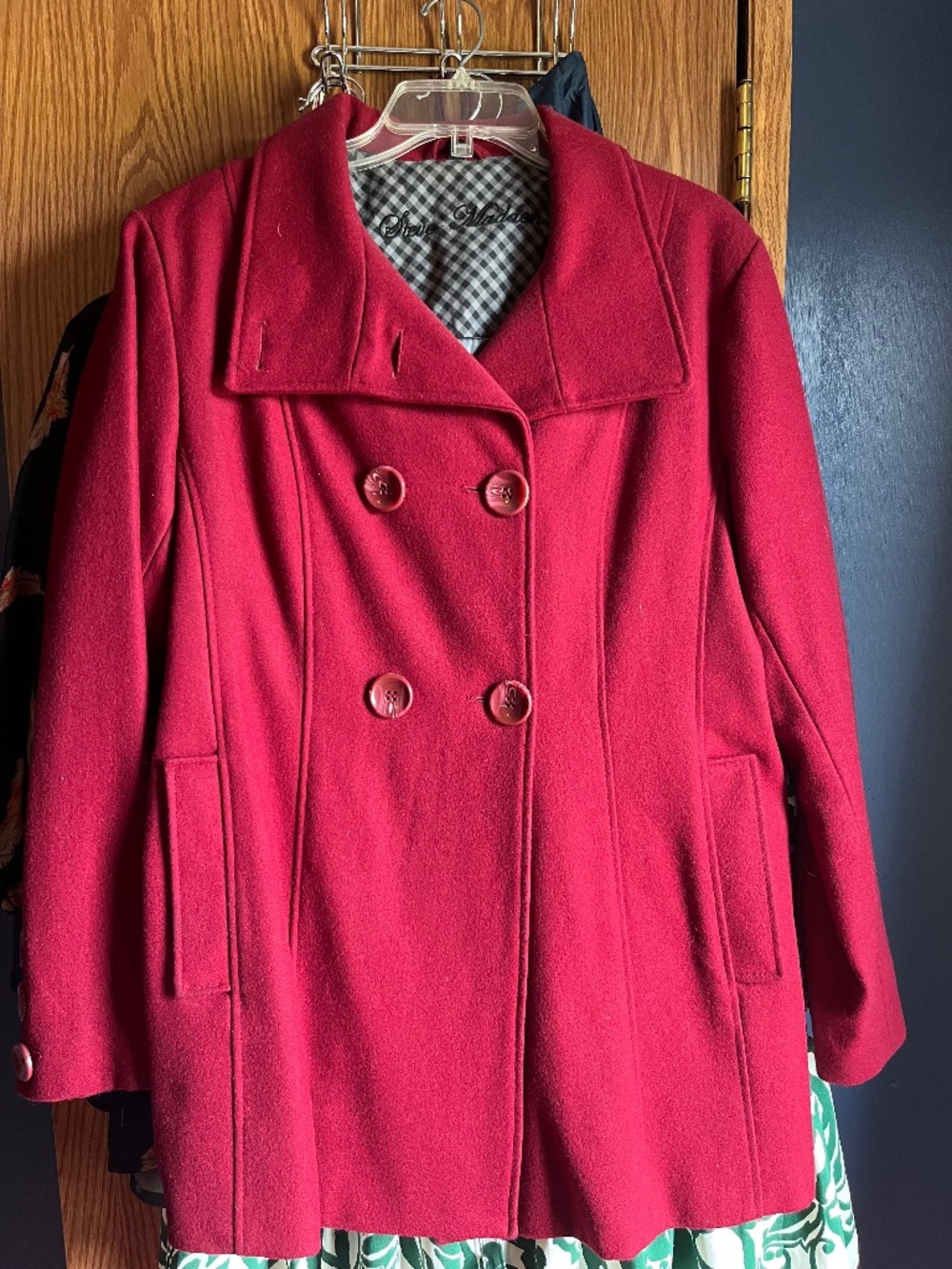 Womens Steve Madden Double Breasted Coat